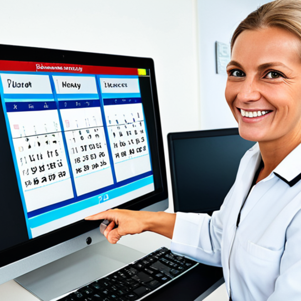 물리치료사의 연차 활용 방법 - Urlaub im Büro planen**
"A well-organized calendar displayed on a computer screen in a bright, mode...