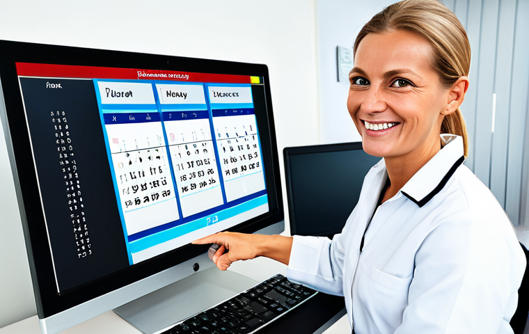 물리치료사의 연차 활용 방법 - Urlaub im Büro planen**
"A well-organized calendar displayed on a computer screen in a bright, mode...