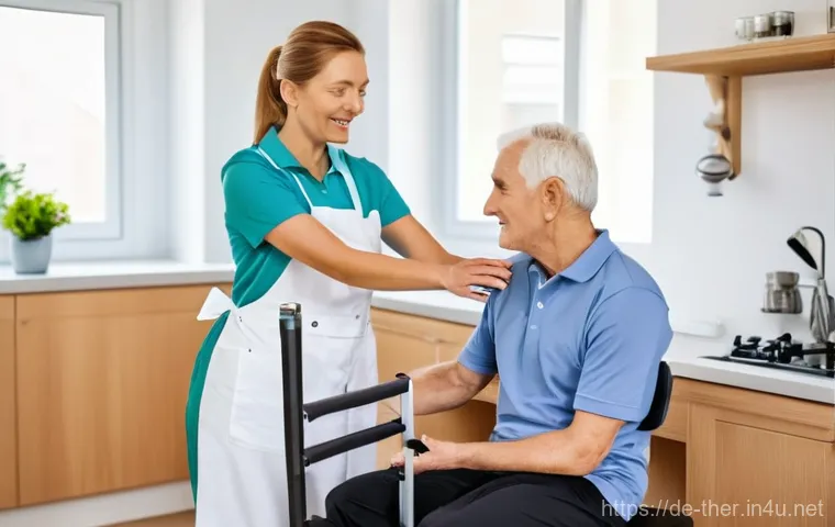 물리치료사의 봉사활동 사례 - **Prompt:** A compassionate female physiotherapist, professionally dressed in comfortable, modest sc...