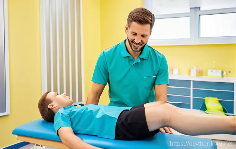 물리치료사 연봉 지역별 비교 - **Prompt: "A confident and successful physiotherapist, approximately 30-40 years old, with a warm sm...